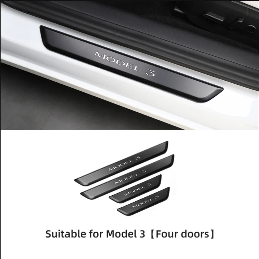 Wireless LED illuminated Pedal Car Door Sills Protector For Tesla Model 3 Y Door Edge Protectors MODEL 3 ACCESSORI