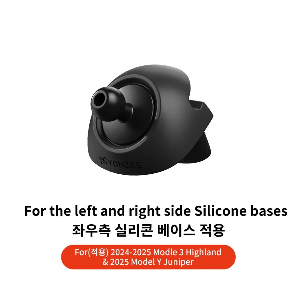 YZ Tesla Model 3 Y Highland Juniper 2025 Stronger Magnetic adjustable Metal Car Phone support silicone base holder