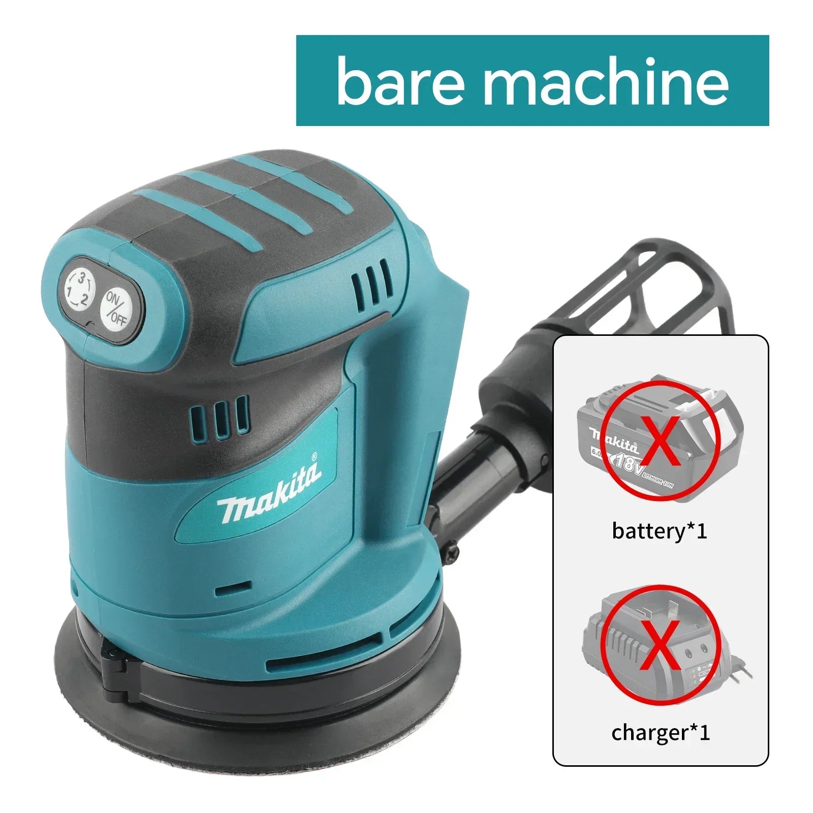 New Makita DBO180Z 18V Brushless Cordless Rechargeable Disc Random Orbital Sander Woodworking Sanding Putty Polishing Bare Tool