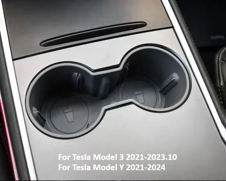 Central Control Cup Holder for New Tesla Model Y 3+ TPE Double Water Cup Storage Stand  for Model3 Car Interior Accessories 2024