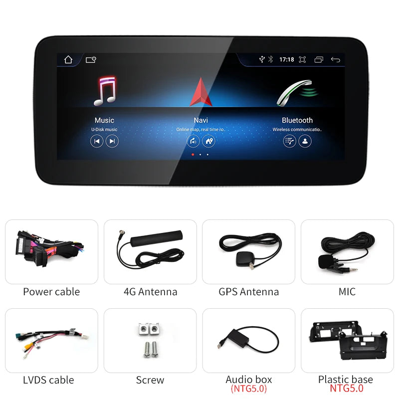 2024 New Car Multimedia Wireless Android AUTO CarPlay 12.3inch Screen For Mercedes Benz C Class GLC W205 S205 Video Players
