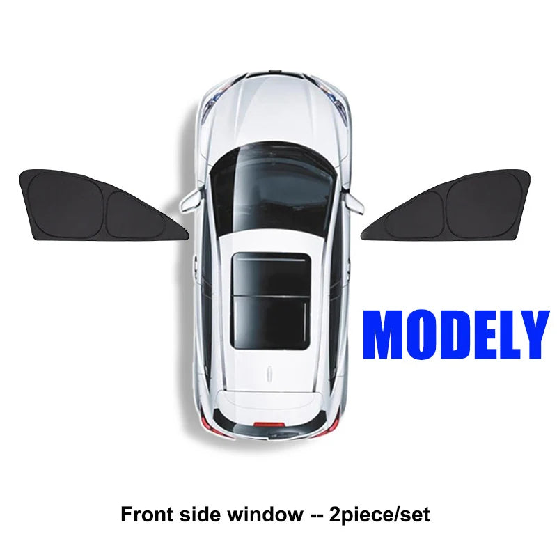 Car Sun Shade for Tesla Model 3 Y LAUNCH 2024 2025 Windshield Sunshade Cover Protector Front Side Window Privacy Blind Shading
