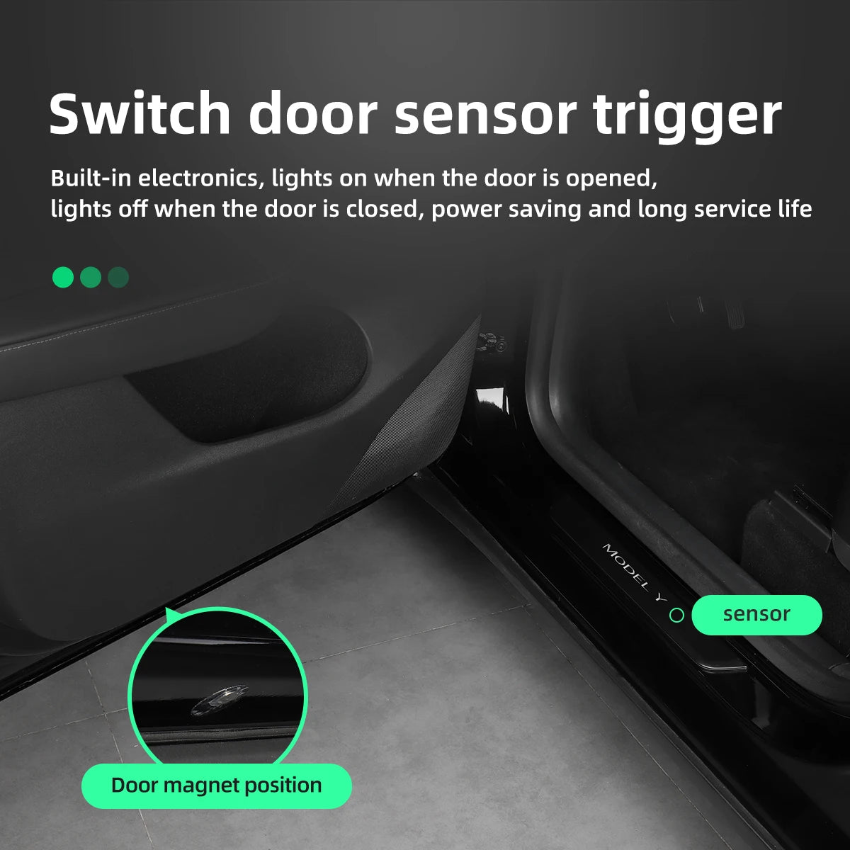 Wireless LED illuminated Pedal Car Door Sills Protector For Tesla Model 3 Y Door Edge Protectors MODEL 3 ACCESSORI