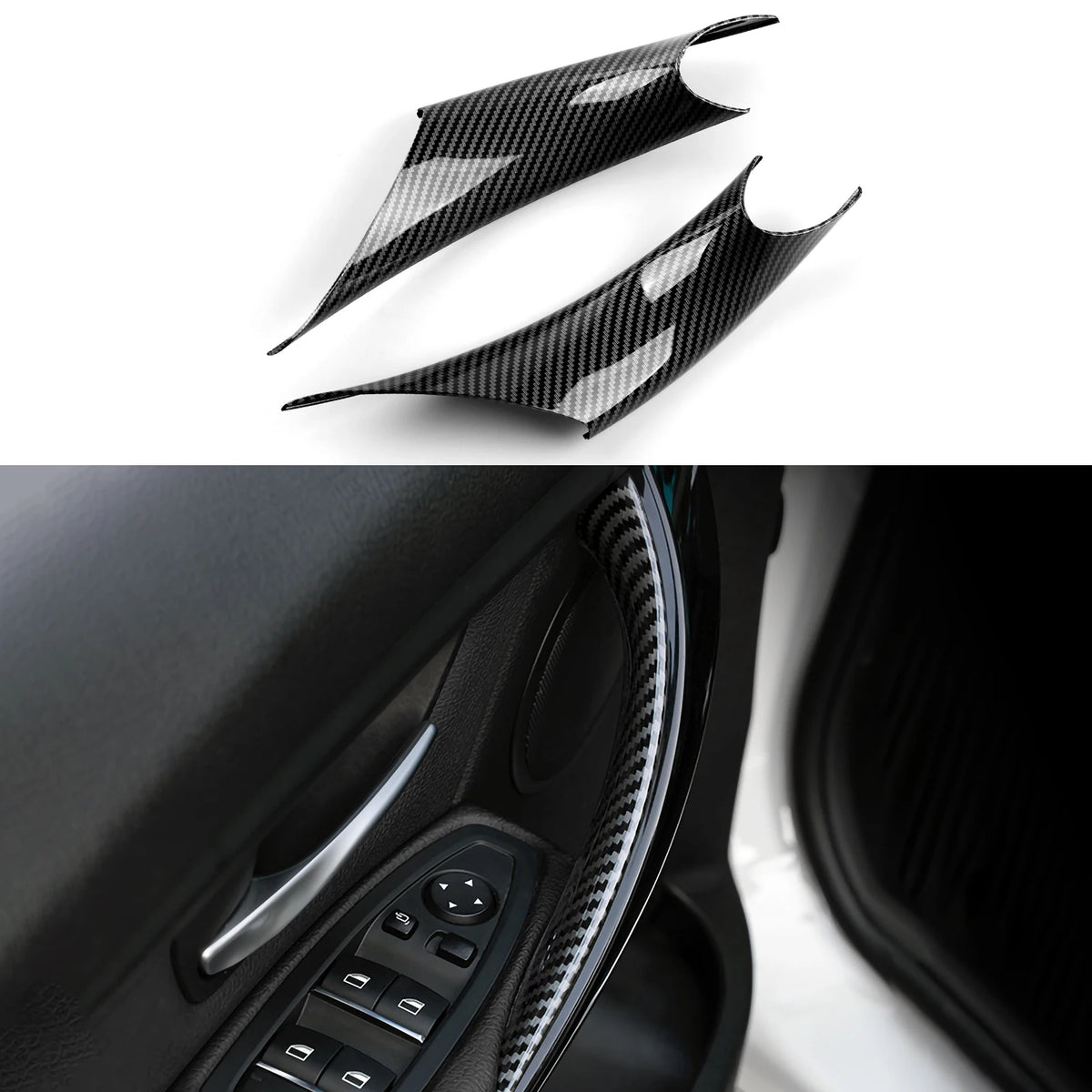 For BMW F30 F31 F34 3GT F32 F33 F36 Center Console Dashboard Gear Shifter Panel Car Trim Accessories, Carbon Fiber ABS Sticker