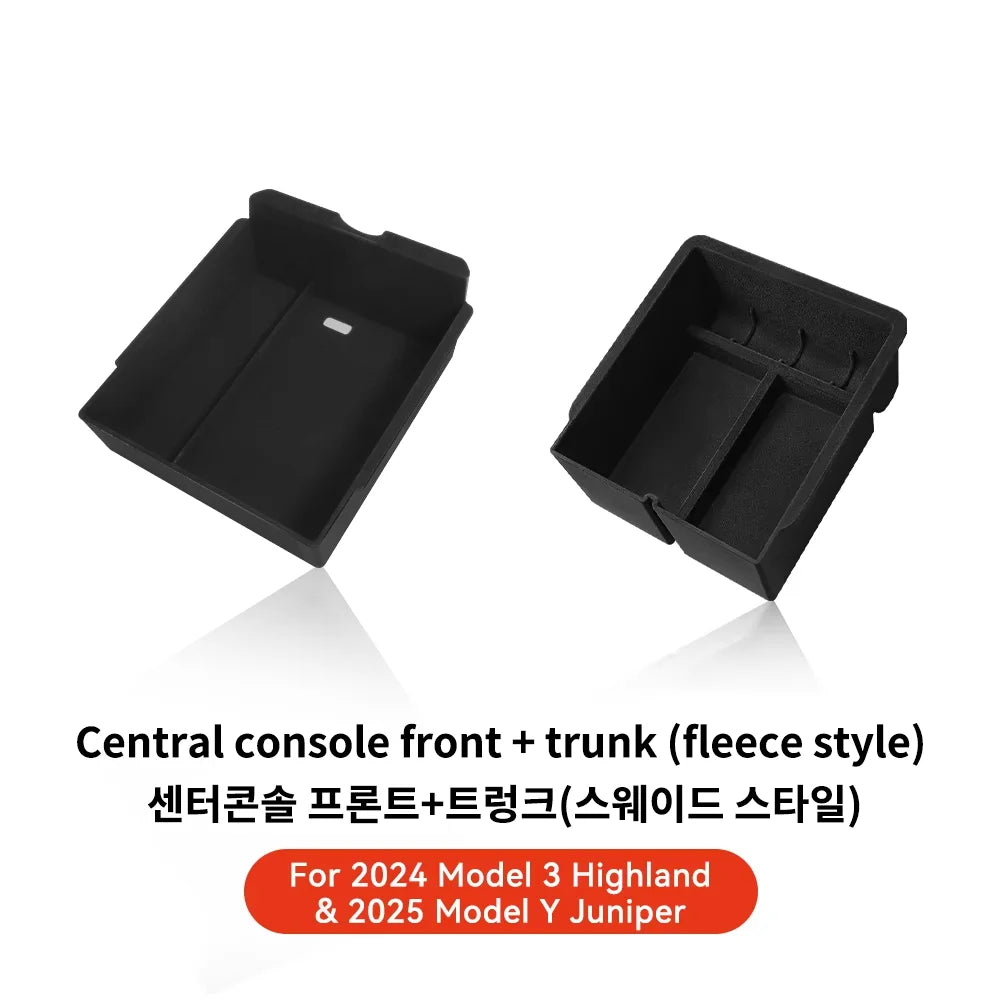 YZ For Tesla Model 3 Y  Highland Juniper 2021-2025 Storage Box Center Armrest Hidden Box Cup Holder Organizer Car Accessories