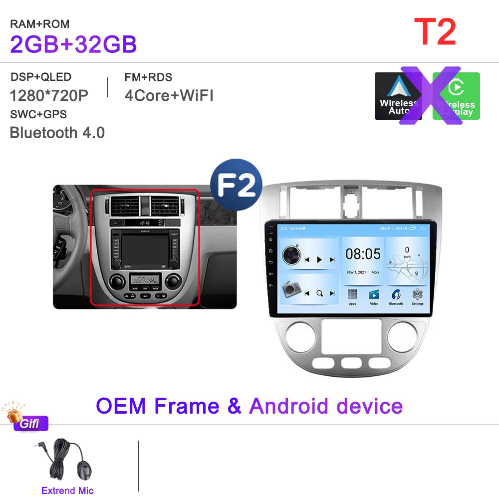 Android 15 For Chevrolet Optra Daewoo Nubiraa Suzuki Forenza Lacetti J200 For Buick Excelle Hrv Car Radio Navigation Screen GPS