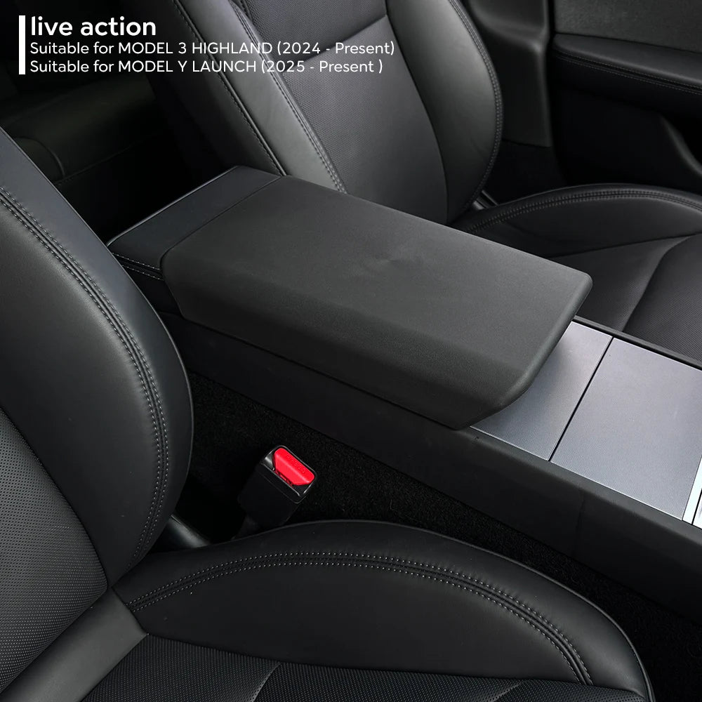 for Tesla Model Y Juniper Launch 2025 Model 3 Highland 2024 TPE Soft Armrest Box Cover Case Center Console Central Accessories