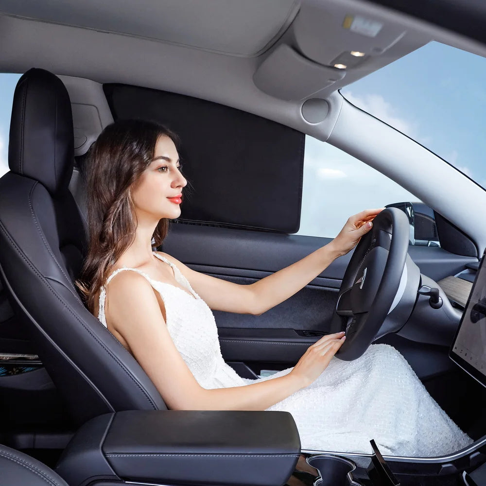 Car Sun Shade for Tesla Model 3 Y LAUNCH 2024 2025 Windshield Sunshade Cover Protector Front Side Window Privacy Blind Shading