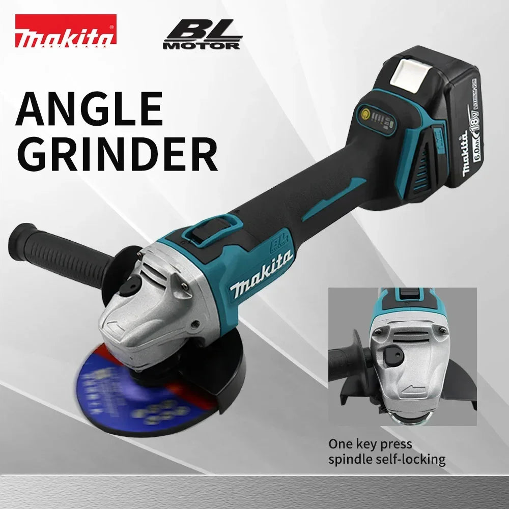 New Makita DGA404 125mm Brushless Lithium Electric Angle Grinder 18V Rechargeable Cutting Machine High Power Machine Power Tool