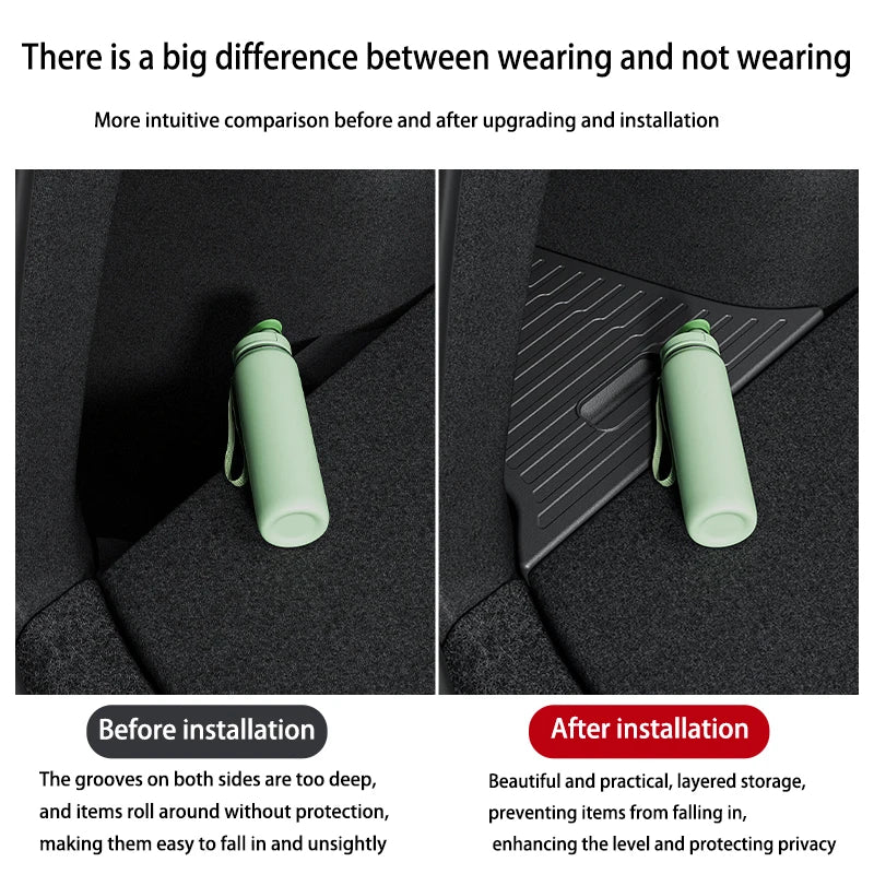 For Tesla Model Y Juniper 2025+ TPE Car Trunk Side Storage Box Cover plate organizer Car trunk side storage box refit Accessorys