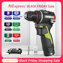 WORX WU135 Cordless Electric Drill 12V 50Nm 1800rpm Brushless Motor Electric Screwdriver Impact Drill Metalworking Smart Cutch