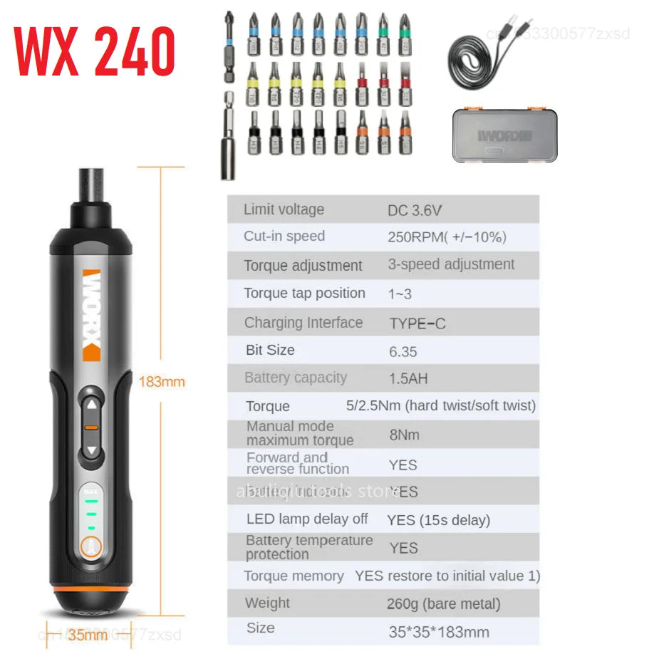 Xiaomi Worx 4V Mini Electrical Screwdriver Set WX242 WX240 Manual Automatic All-in-one Household Maintenance Repair for Laptop