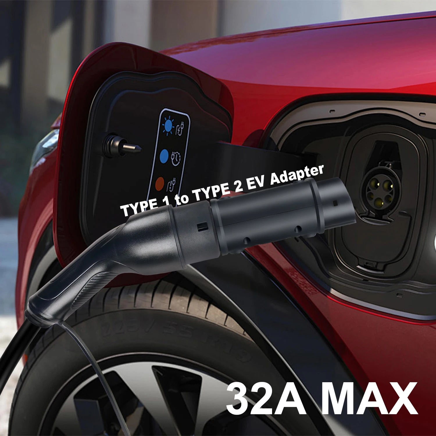 Kolanky 32A 7.2 KW Type 2 to Type 1 Adapter  Type 1 To Type 2 Conventor Type 2 To GBT Adapter Charging Electric Vehicle Cars