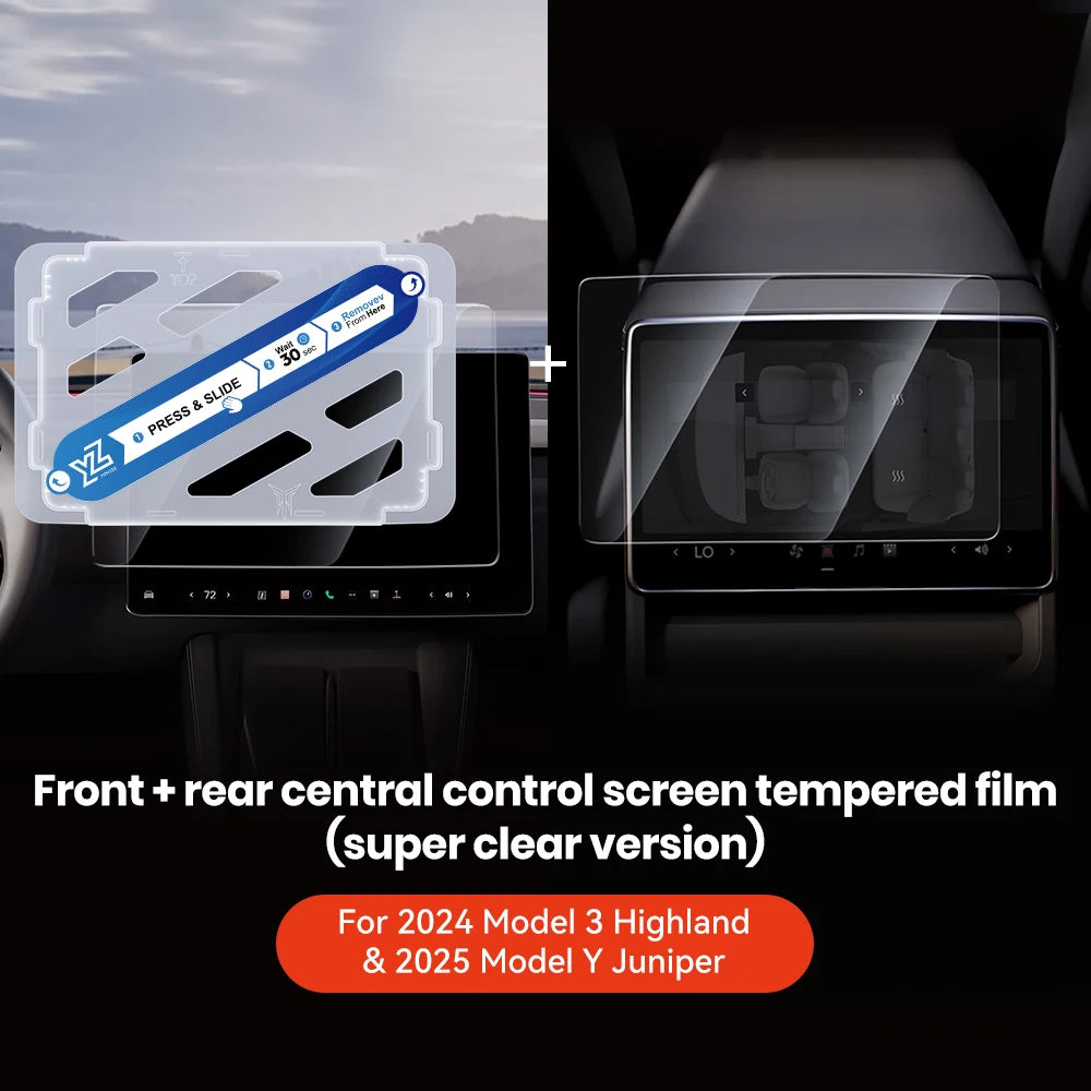 YZ For Tesla Model 3 Y Highland 2025 Tempered Glass Film Protector Matte Glare HD Center Control Touch Screen Film Protection