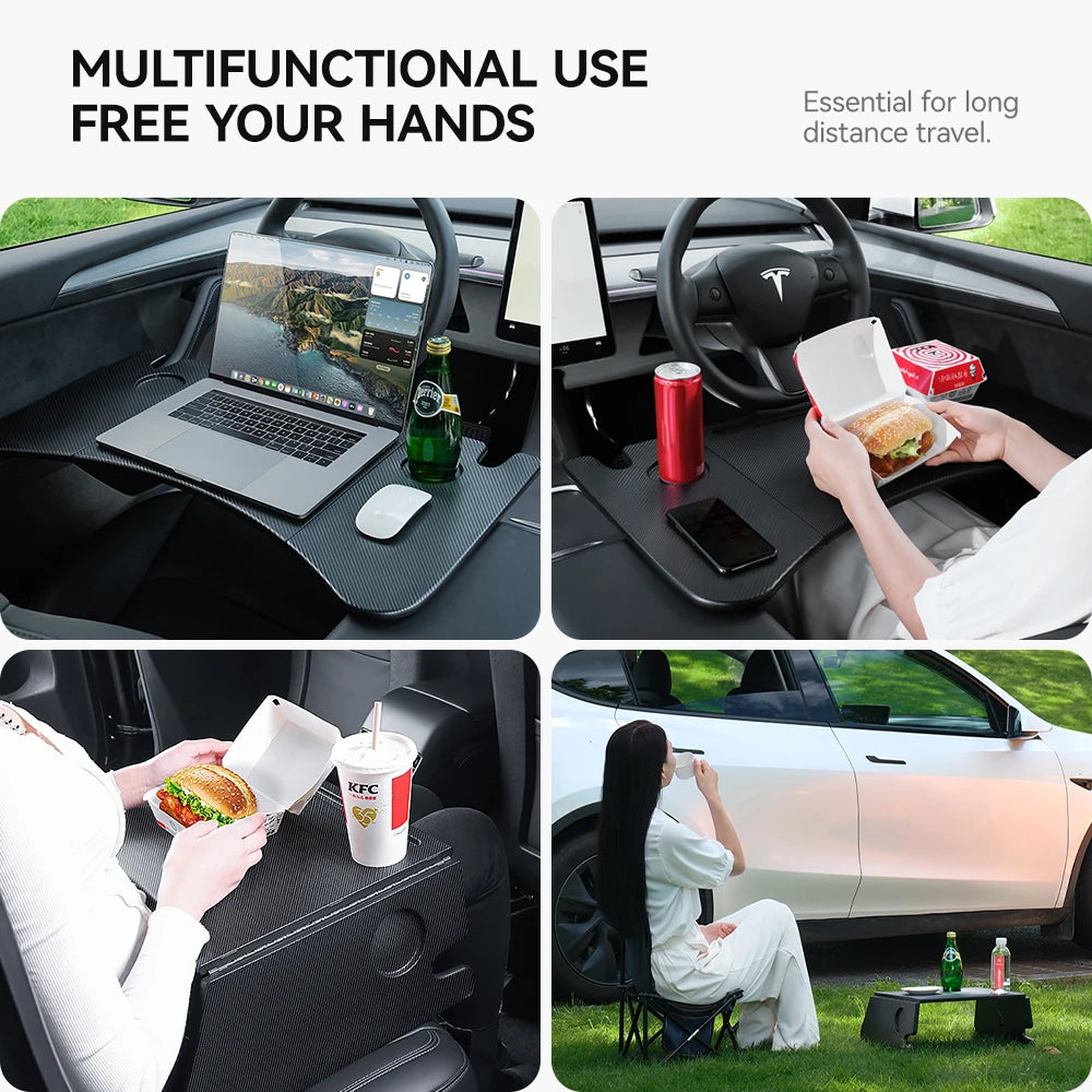 YZ Table Desk For Tesla Model 3 Y Highland Juniper 2021-2025 Car Steering Wheel Laptop Tray Food Desk Portable Office