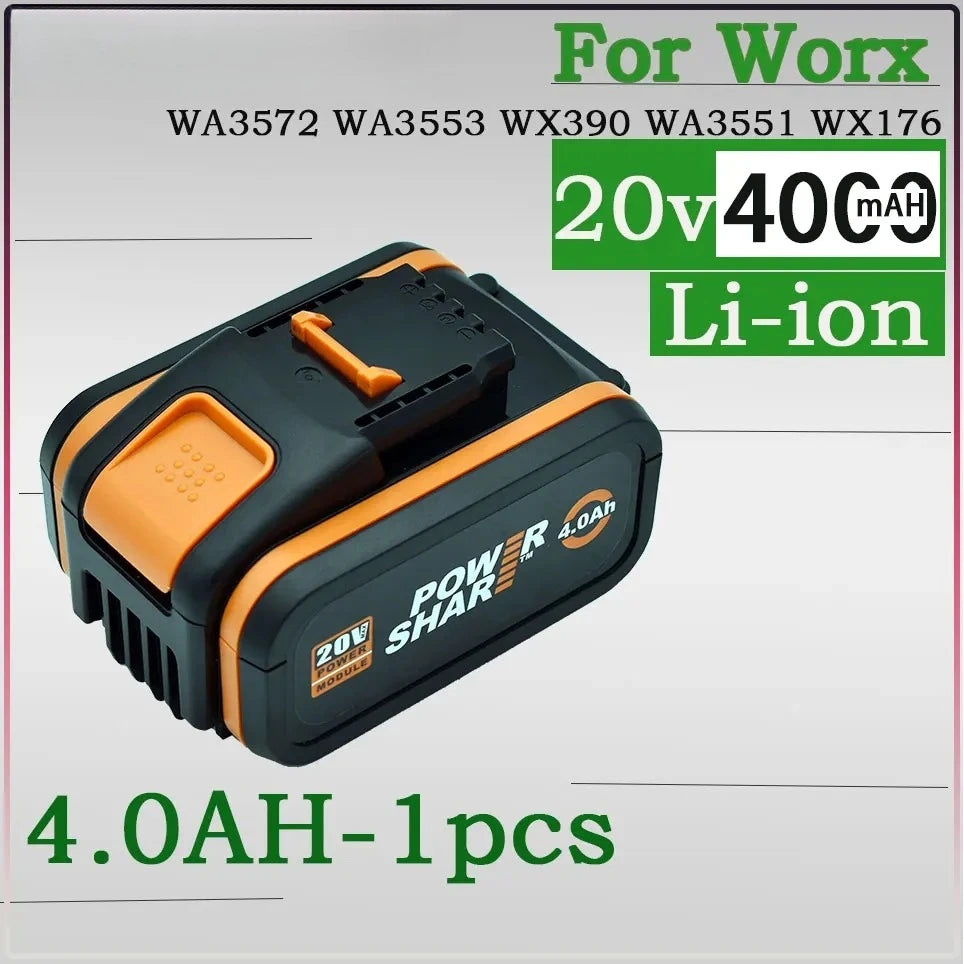 8.0Ah Lithium-ion Battery For WORX 20V high-capacity  WA3551 WA3551.1 WA3553 WA3641 WX373 WX390 Rechargeable Battery Tool