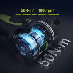 2025 Worx WU139 Cordless Driver Drill Brushless Electric Impact Screwdriver Rechargeable Metal Chuck High Torque DIY Power Tool