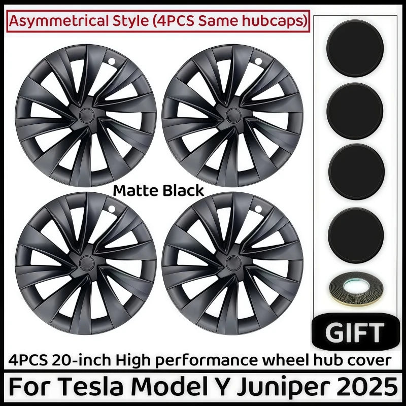4PCS 20 Inch Wheel Cap For Tesla Model Y Juniper 2025 Automobile Performance Replacement Wheel Hubcap Full Rim Cover Accessories