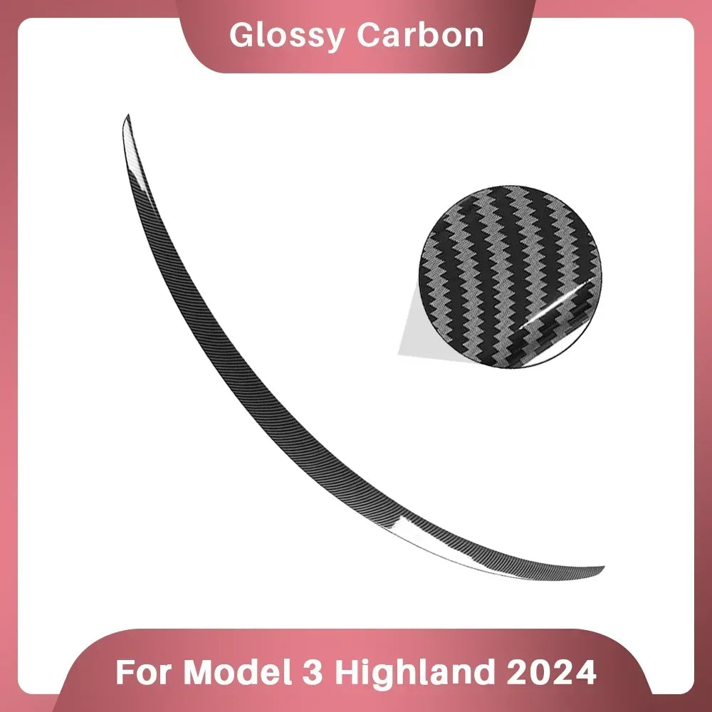 XVIP Real Carbon Fiber Spoiler For Tesla ModeY 2021-24 Model3 2017-23 Highland 2024 Trunk Wing Original Car Spoiler Accessories