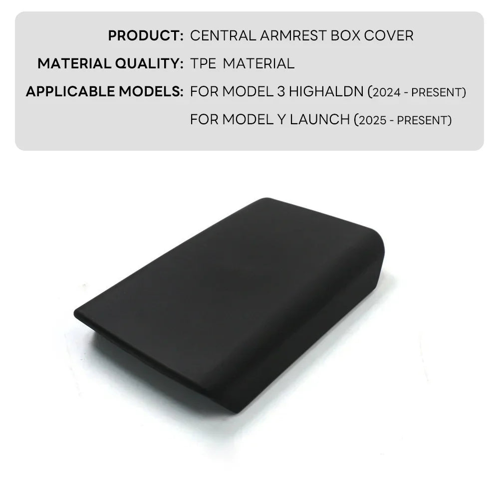 for Tesla Model Y Juniper Launch 2025 Model 3 Highland 2024 TPE Soft Armrest Box Cover Case Center Console Central Accessories