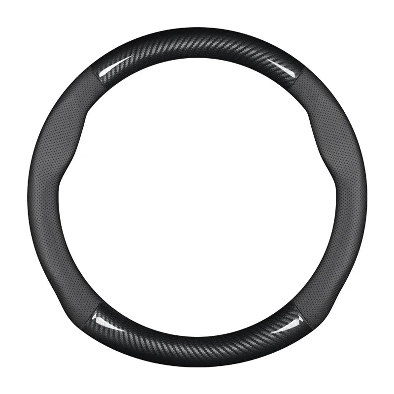 No Smell Thin For Tesla Steering Wheel Cover Genuine Leather Carbon Fiber Fit Model 3 S Y X Roadster
