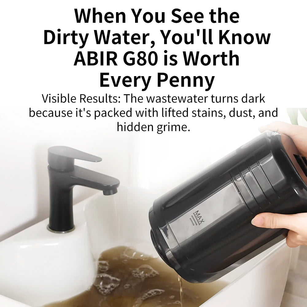 ABIR G80 Handheld Carpet Vacuum Cleaner 15Kpa Spot Cleaner Machine for Home Sofa Car Interior,Pet Bed Fabric Wet Dry Washing