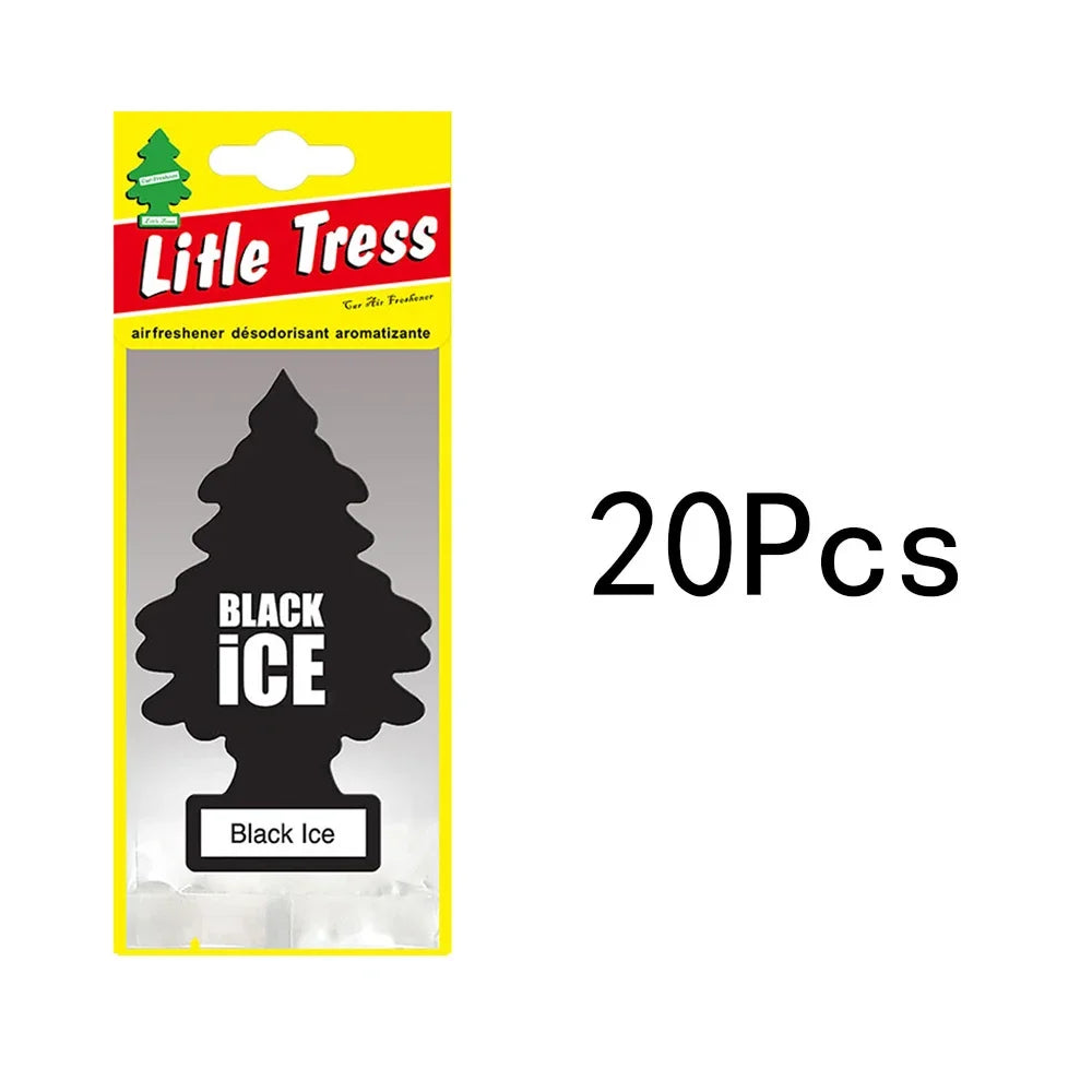 5-20pcs Black ice Car Air Freshener] Little Tress Car Air Freshener | Hanging Paper Tree for Home or Car