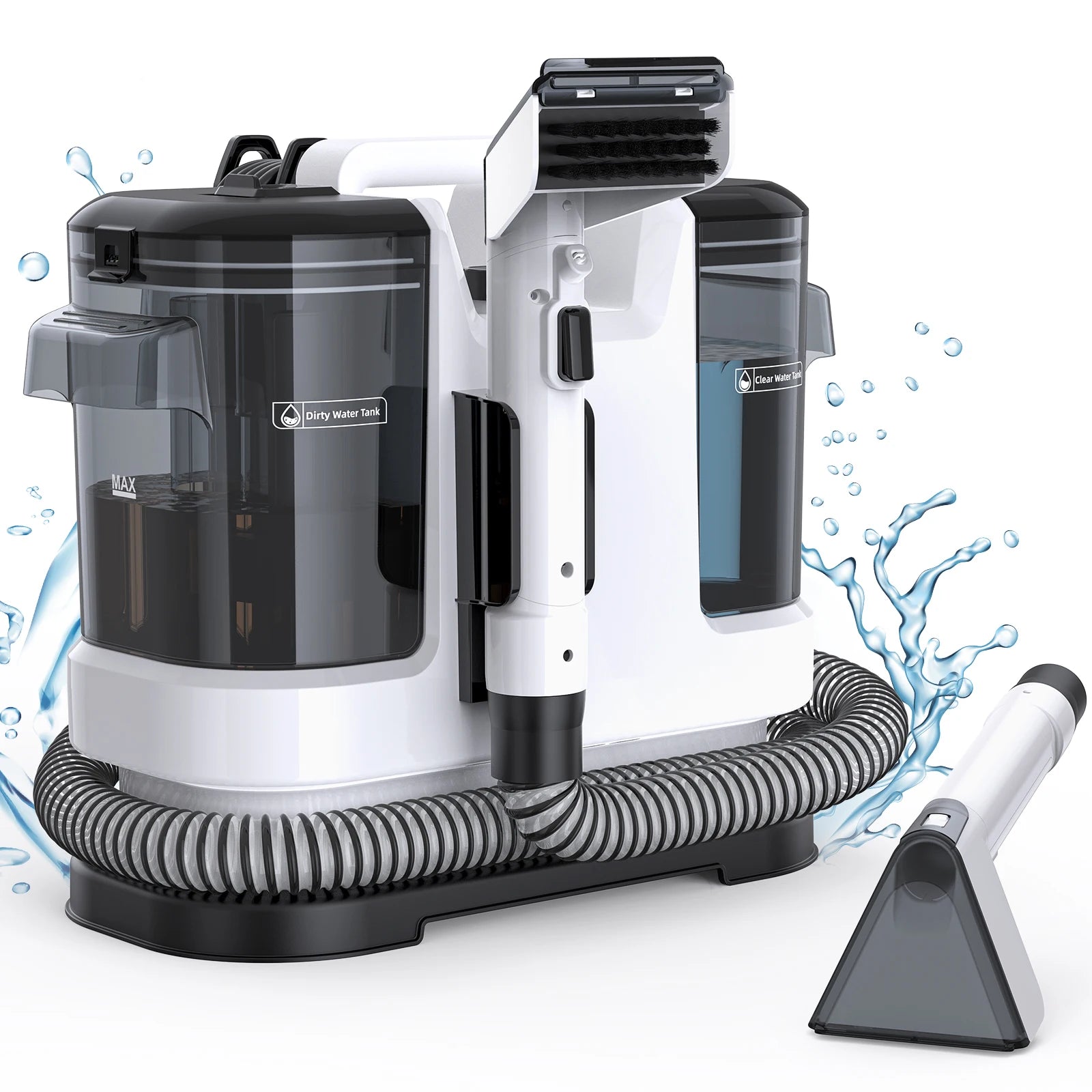 Lubluelu V6 Powerful Carpet Cleaner Powerful Cleaning Machine Spot Steam For Sofa Curtain  Wet Fabric w/ 1.75L Dual Tanks