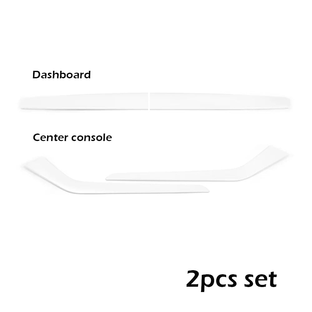 ABS White Center Console Wrap Cover Kit Dashboard Armrest Cover Door Side Trim Interior Suit for Tesla Model Y 3 Accessories