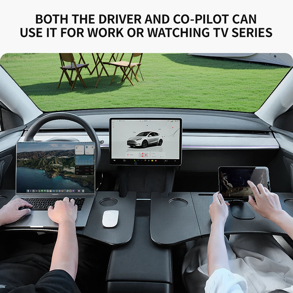 YZ Table Desk For Tesla Model 3 Y Highland Juniper 2021-2025 Car Steering Wheel Laptop Tray Food Desk Portable Office
