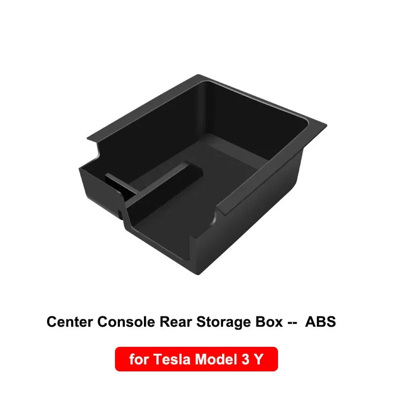 Car Storage Box For Tesla Model Y 3 Center Console Trays Armrest Hidden Box Bins Cup Holder Organizer Auto Interior Accessories