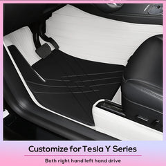 Tesla Model Y Custom Fit Car Accessories Floor Mat Interior Cowhide for Tesla Model Y Double Layers for Front and Rear Seat