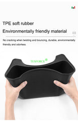For Tesla Model Y 2021-2025 Rear Center Console Storage Box TPE Organizer Box with Cover Trash Can Under Seat Car Accessories