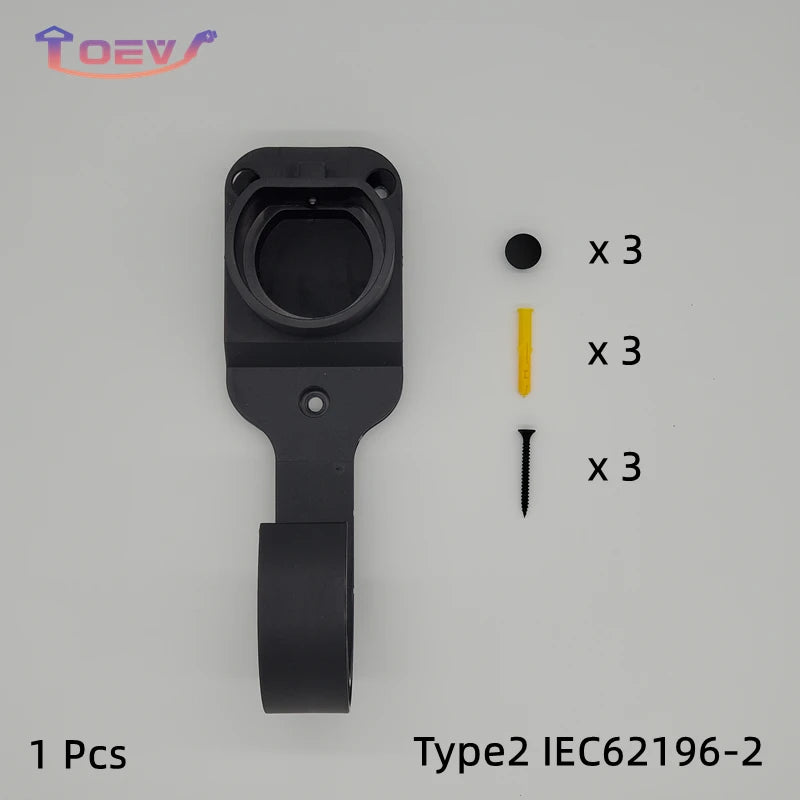 Type 2 Type 1 GBT EV Charger Cables Strong Holder Electric Car Charger Holder ABS Cable Holder Wall Bracket with Screws