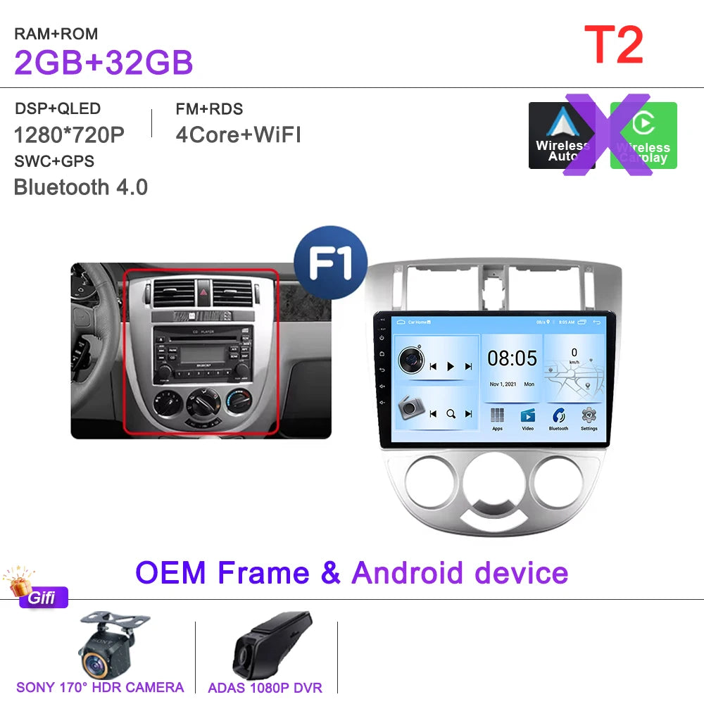 Android 15 For Chevrolet Optra Daewoo Nubiraa Suzuki Forenza Lacetti J200 For Buick Excelle Hrv Car Radio Navigation Screen GPS