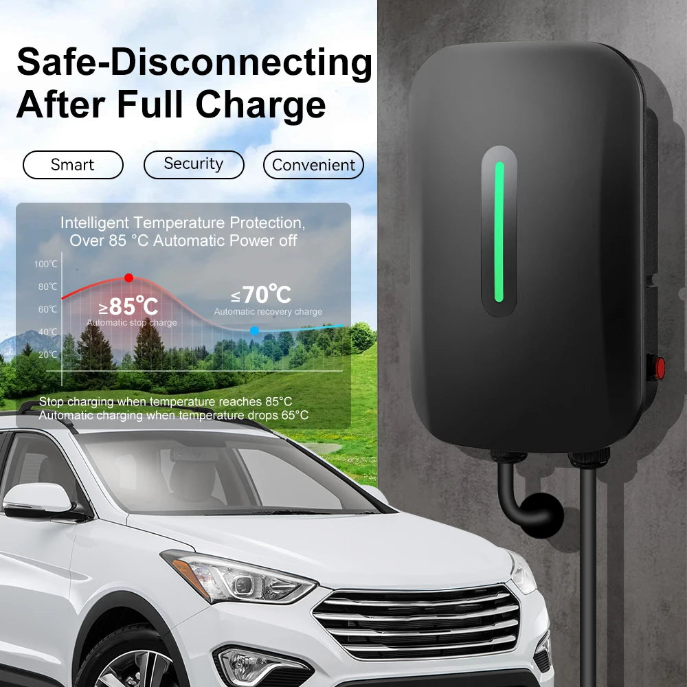 ADPOW 32A Type2 EV Charging Station 7KW 5M Cable Wallbox Charger EV Charging Accessories Current Adjustable is Not Supported
