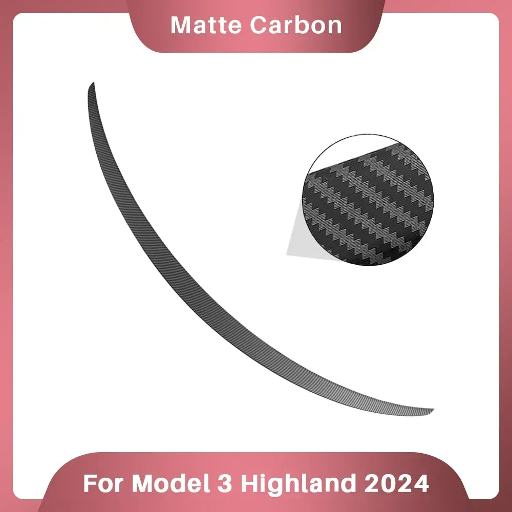 XVIP Real Carbon Fiber Spoiler For Tesla ModeY 2021-24 Model3 2017-23 Highland 2024 Trunk Wing Original Car Spoiler Accessories
