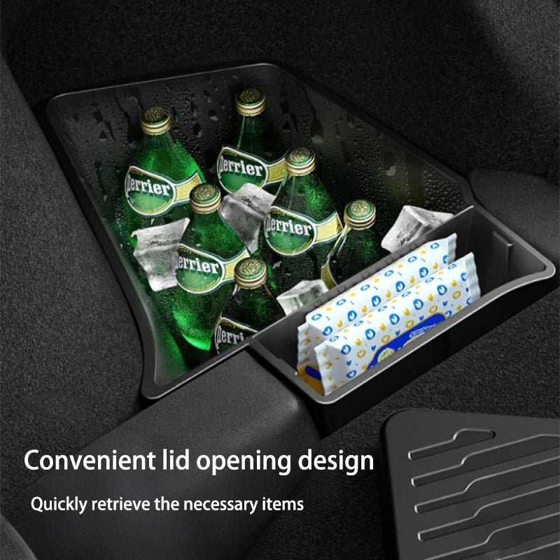 For Tesla Model Y Juniper 2025+ TPE Car Trunk Side Storage Box Cover plate organizer Car trunk side storage box refit Accessorys