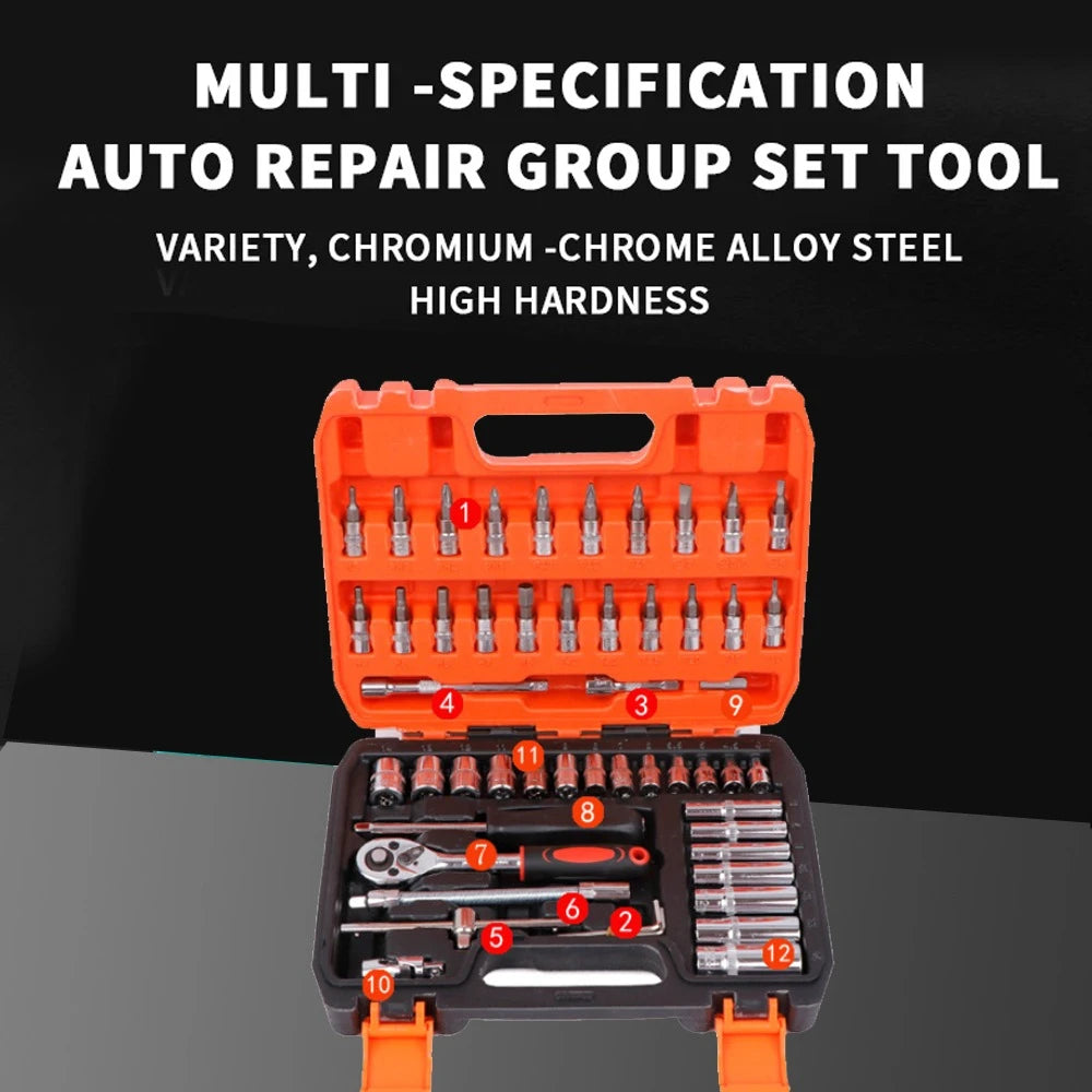Auto Repair Tool Kit Sleeve Set Sleeve Batch Head Combination Sleeve Toolbox Motorcycle Repair Car Maintenance Toolbox