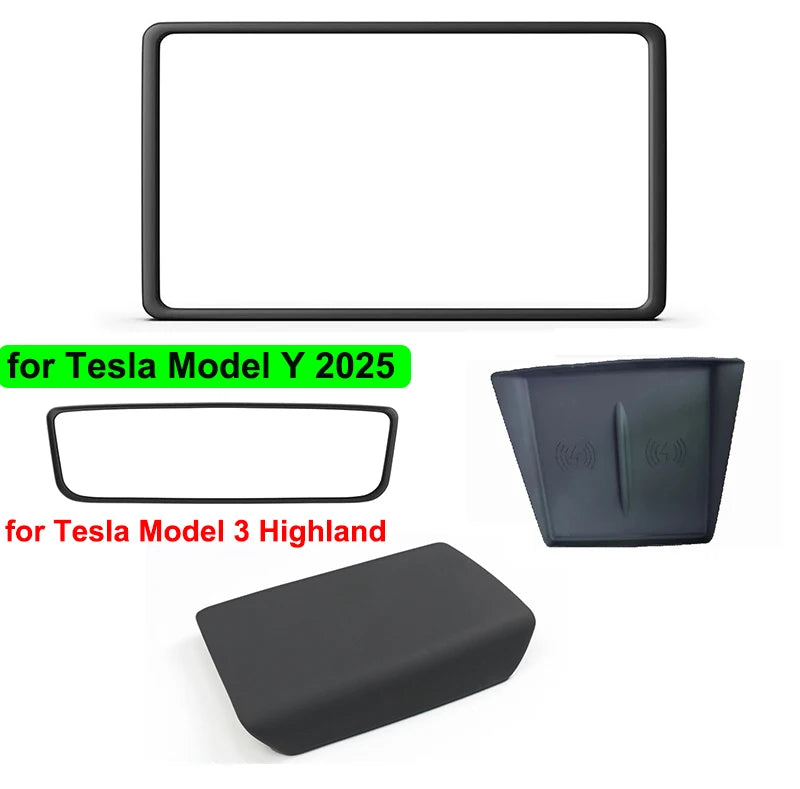 Tesla Model Y Juniper 2025 Center Console Wireless Charging Pad & Mirror Protector - kingpowerauto