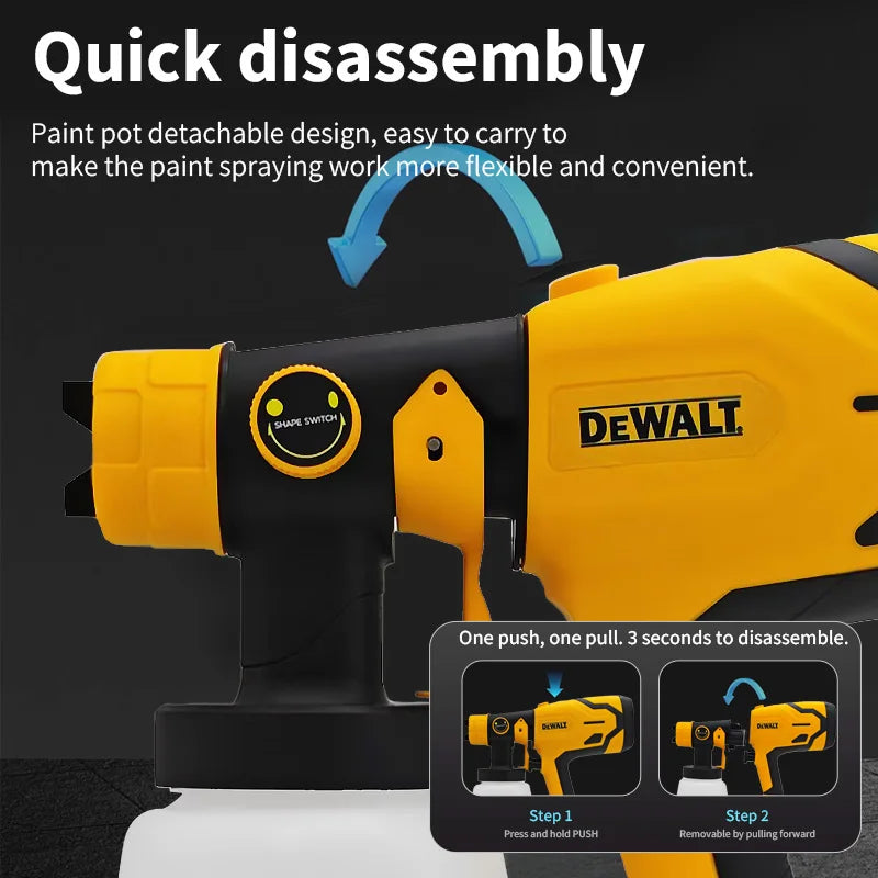 Dewalt Cordless Electric 800ML Spray Gun Portable Paint Sprayer High Power Auto Furniture Coating Airbrush For Dewalt Battery
