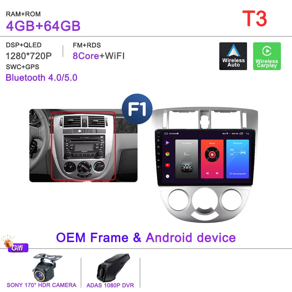 Android 15 For Chevrolet Optra Daewoo Nubiraa Suzuki Forenza Lacetti J200 For Buick Excelle Hrv Car Radio Navigation Screen GPS