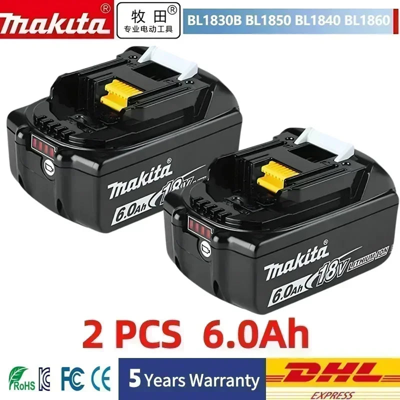 Makita Latest Upgraded BL1860 Rechargeable Battery 18V 6Ah Lithium for Makita 18V Battery BL1840 BL1850 BL1830 BL1860B LXT 400