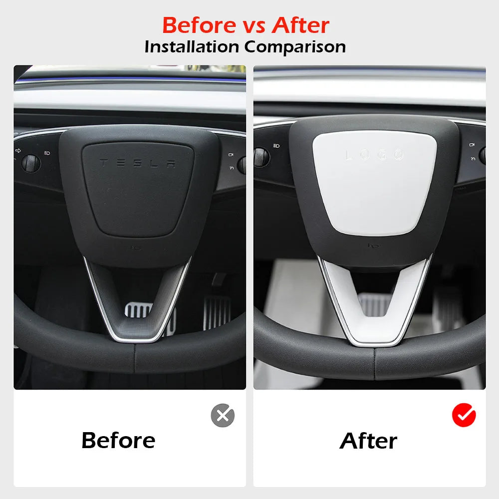 Steering Wheel Cover for Tesla Model Y Juniper 2025 Model 3 Highland Matte White Steering Wheel Trim Kit Protector Accessories