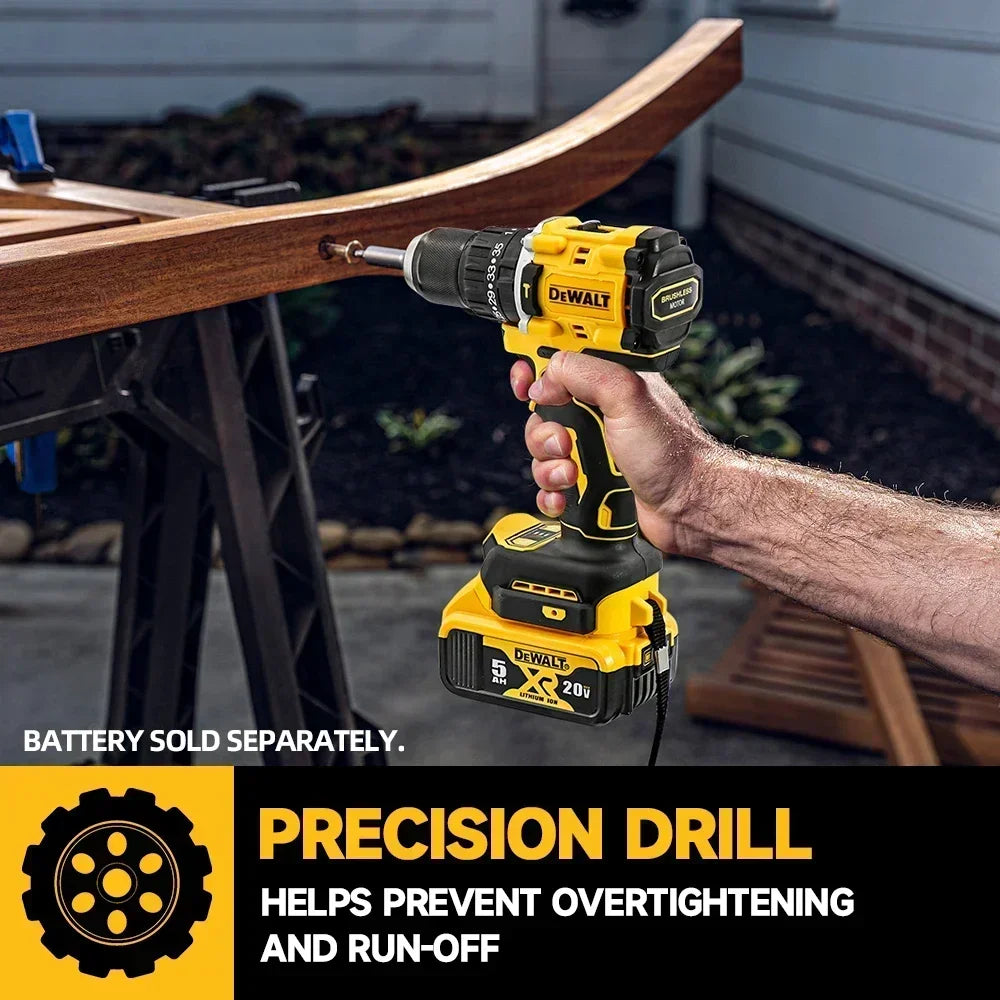DEWALT-destornillador eléctrico compacto sin escobillas, batería de litio de 20V, taladro manual, taladro de impacto DCD805，