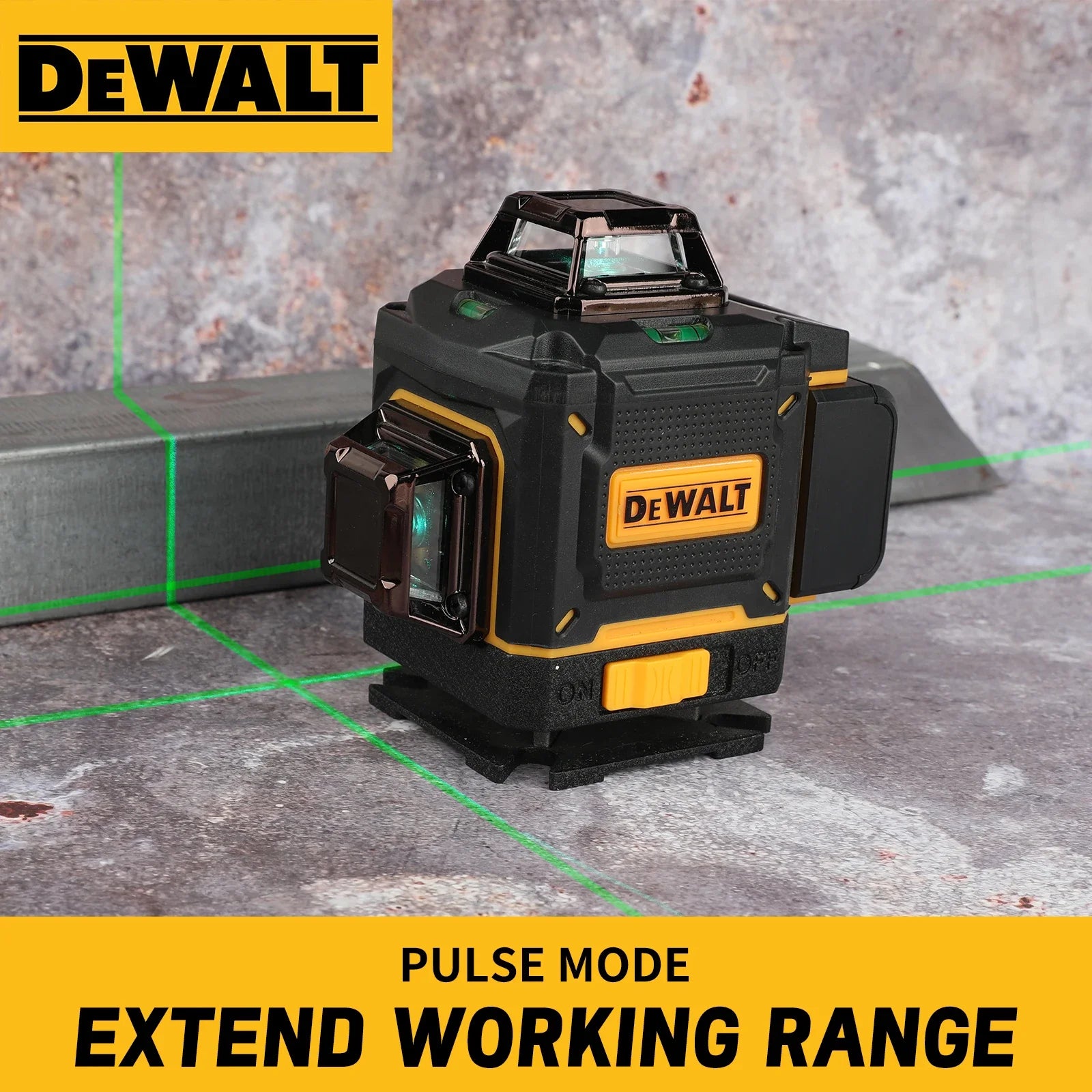 DEWALT New 4-Sided 360°Vertical 3-4D Green Beam 16-Line Self leveling Laser Level with Precise Vertical Cross - line Function