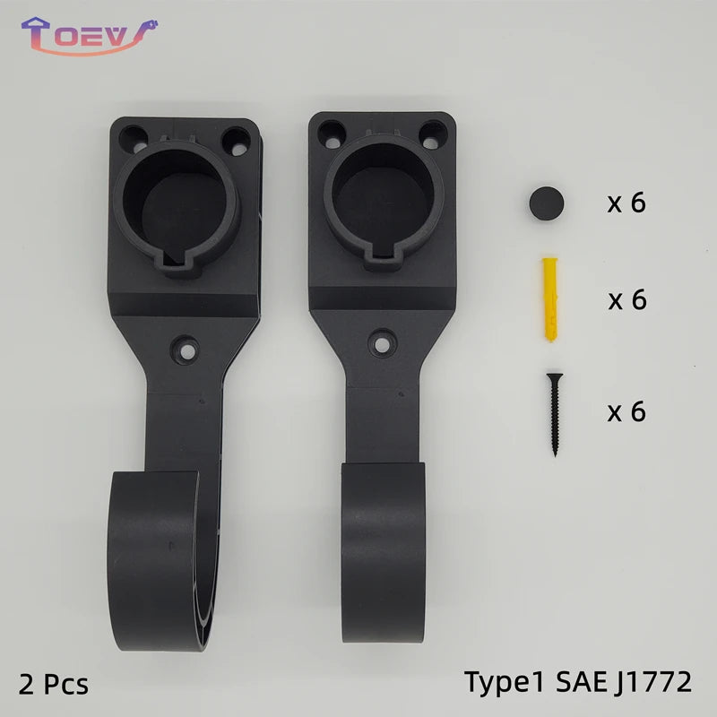 Type 2 Type 1 GBT EV Charger Cables Strong Holder Electric Car Charger Holder ABS Cable Holder Wall Bracket with Screws