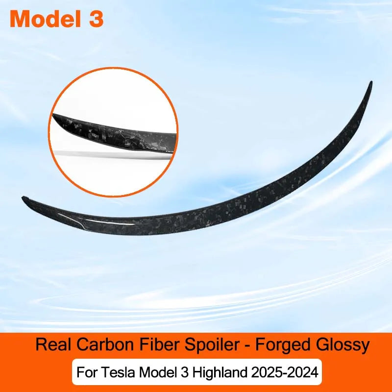For Tesla Model Y Juniper 2025 Newest 100% Real Carbon Fiber Spoiler High Performance 2024 Model3 Highland Trunk Wings Accessory