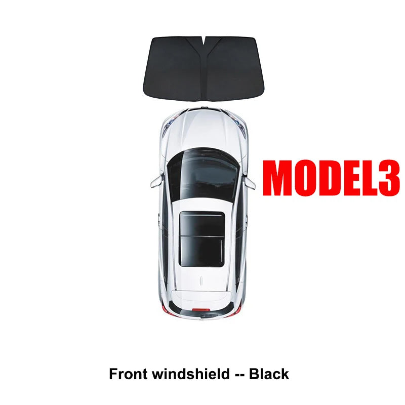 Car Sun Shade for Tesla Model 3 Y LAUNCH 2024 2025 Windshield Sunshade Cover Protector Front Side Window Privacy Blind Shading