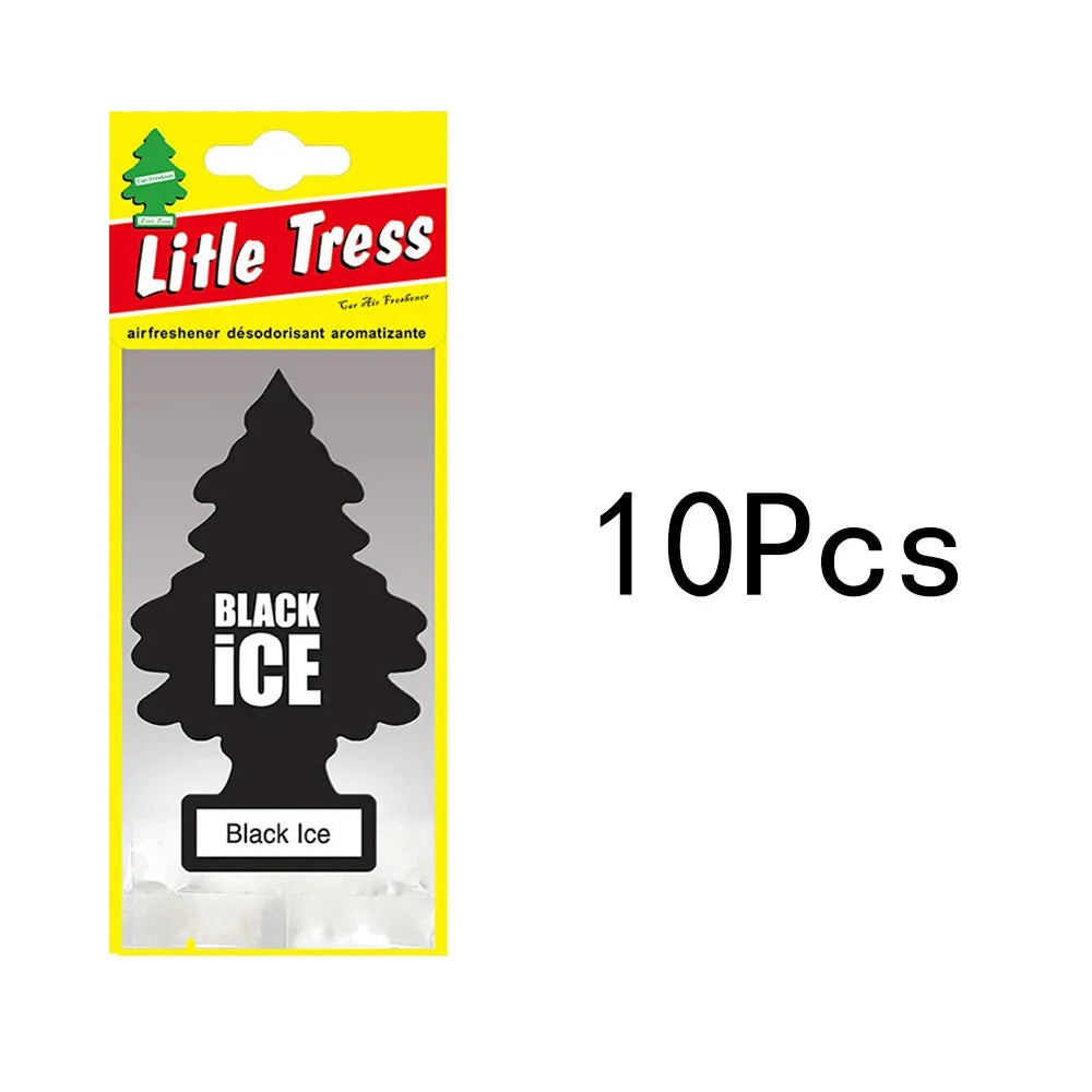 5-20pcs Black ice Car Air Freshener] Little Tress Car Air Freshener | Hanging Paper Tree for Home or Car